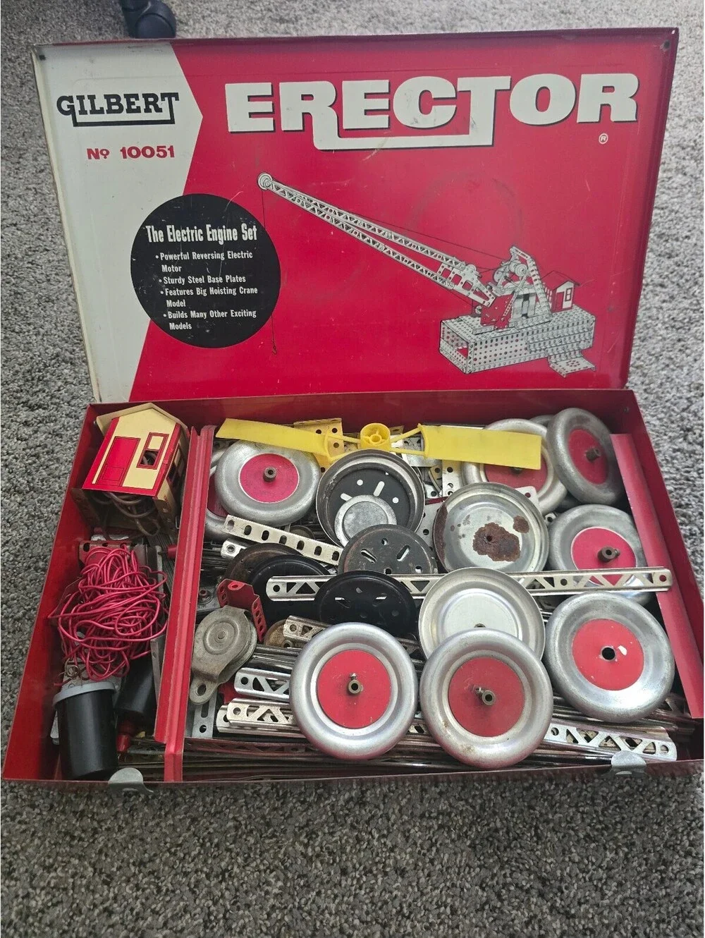Gilbert Erector No. 10051 Electric Engine Set Vintage Construction Toy
